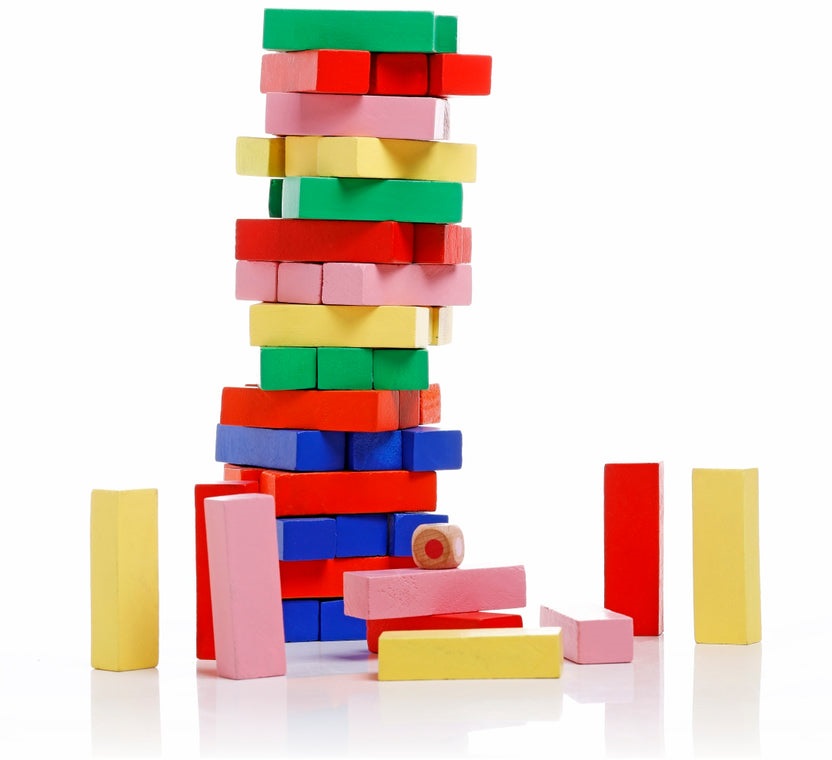 Colourful Wooden Tumbling Tower