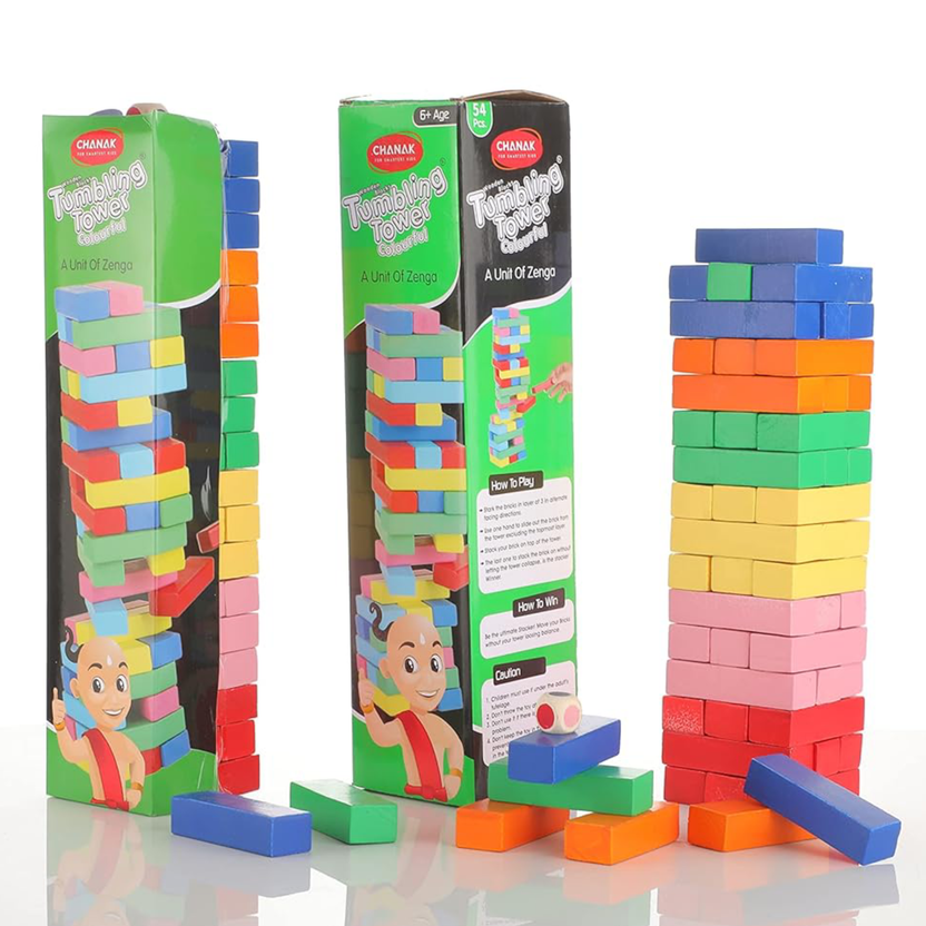 Colourful Wooden Tumbling Tower