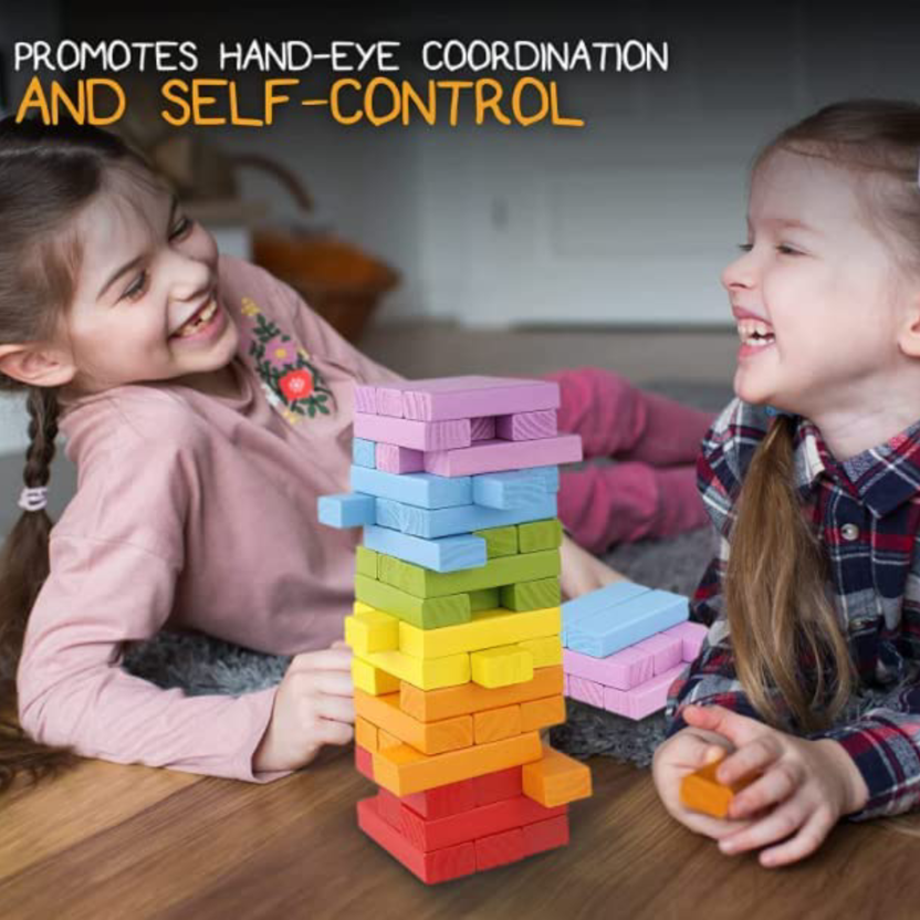 Colourful Wooden Tumbling Tower