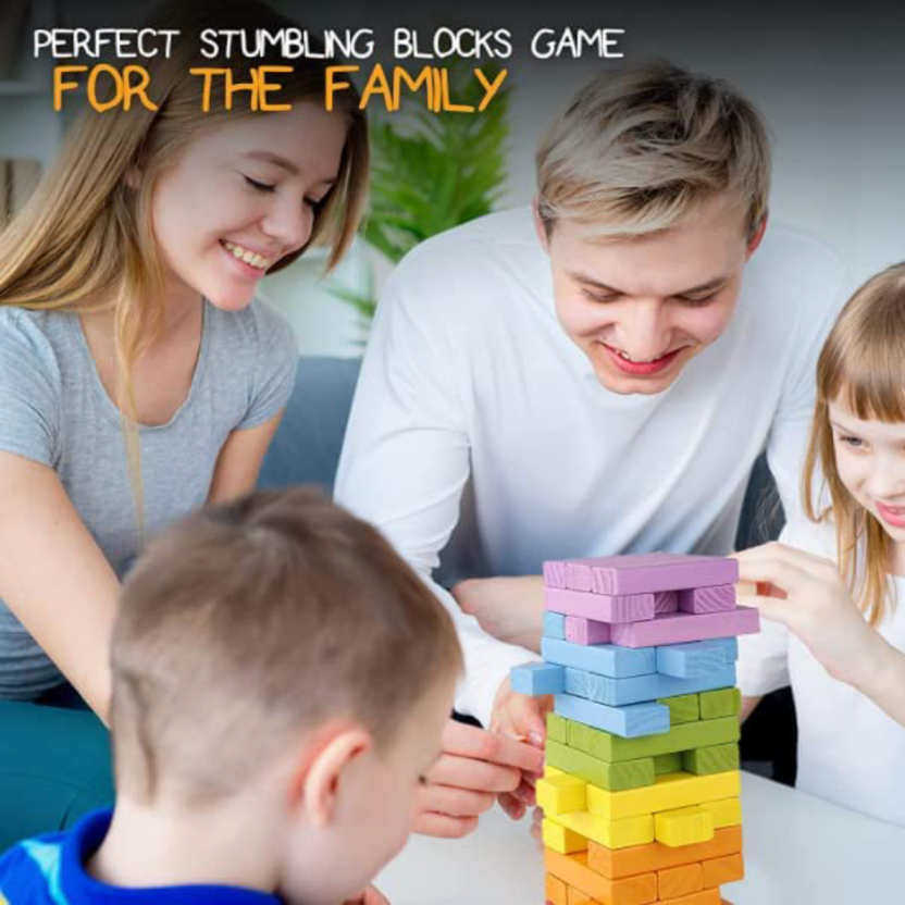 Colourful Wooden Tumbling Tower