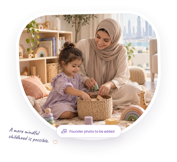 Little Nest Play founder Kruti Chhatbar with her child