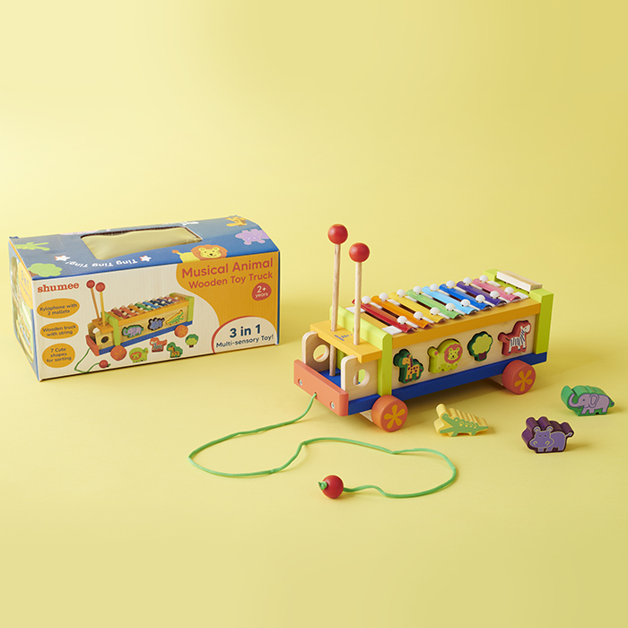 Musical Animal Wooden Toy Truck